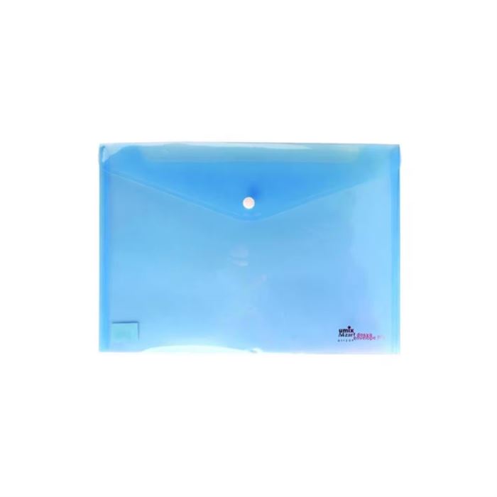 Umix Çıtçıtlı Zarf Dosya A4 Şeffaf Mavi U1120P-MA