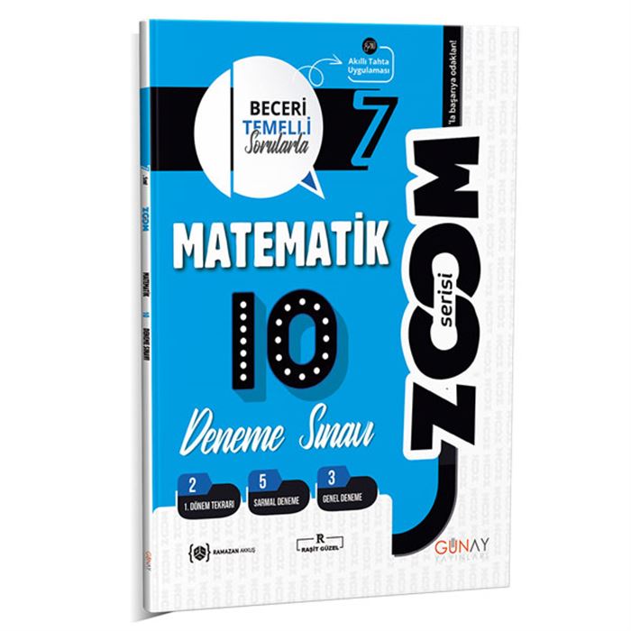 7 Sınıf Matematik Zoom Serisi 10 Deneme Günay Yayınları