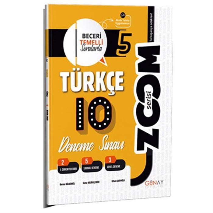 5 Sınıf Türkçe Zoom Serisi 10 Deneme Günay Yayınları