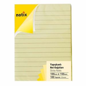 Notix Yapışkanlı Not Kağıdı Pastel Sarı 100 Yaprak Çizgili N-PÇ-100150