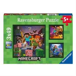 Ravensburger Çocuk Puzzle 3x49 Puzzle  Minecraft 056217
