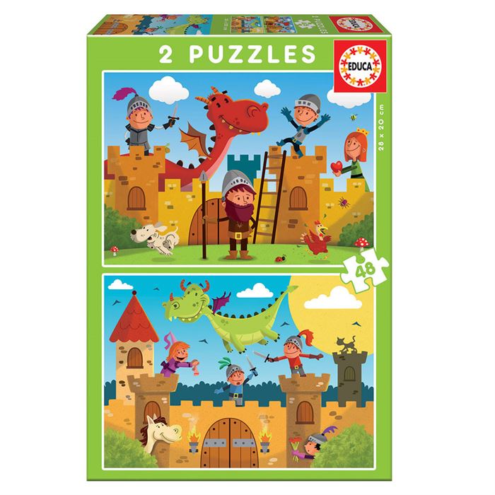 Educa Puzzle 2X48 Parça Dragons and Knights 17151