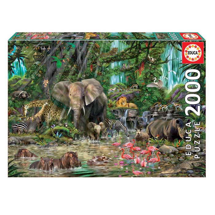 Educa Puzzle 2000 Parça Afrika Ormanı 16013