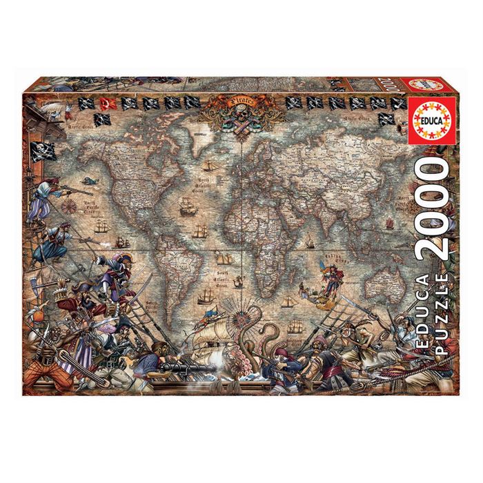 Educa Puzzle 2000 Parça Korsanlar Haritası 18008