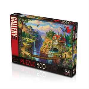 Ks Games Puzzle 500 Parça House On The Cliff 200 Parça 20012