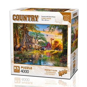 Ks Games Puzzle 4000 Parça Sunset At The Farm House 23505