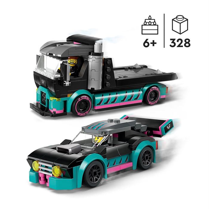 LEGO City Yarış Arabası Ve Araba Taşıyıcı Kamyon 60406